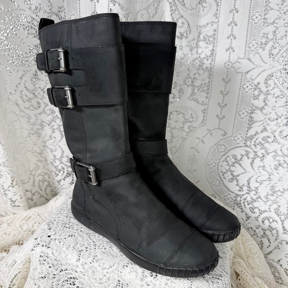 Cole Haan x Nike Air Colby Waterproof Black Leather Buckle Boots 6.5 B